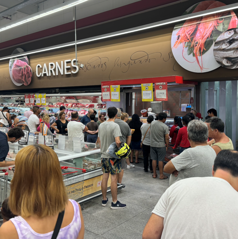 Meat display in supermarket chain in Argentina